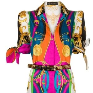 NWT Versace Barocco Rodeo Print Shirt Dress